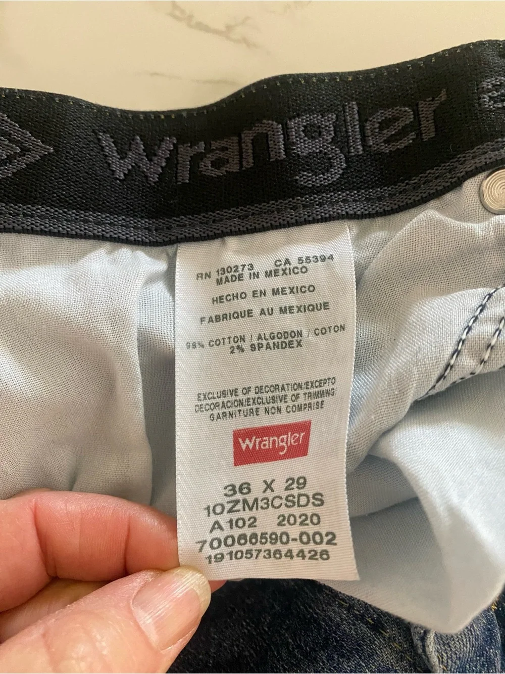 Wrangler Men's Straight Jeans in Blue Denim 36x29 Comfort Flex Waist